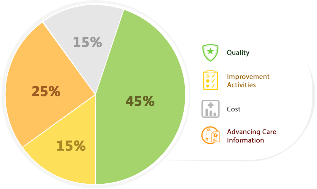 MIPS quality reporting requirements, MIPS Performance Weightage